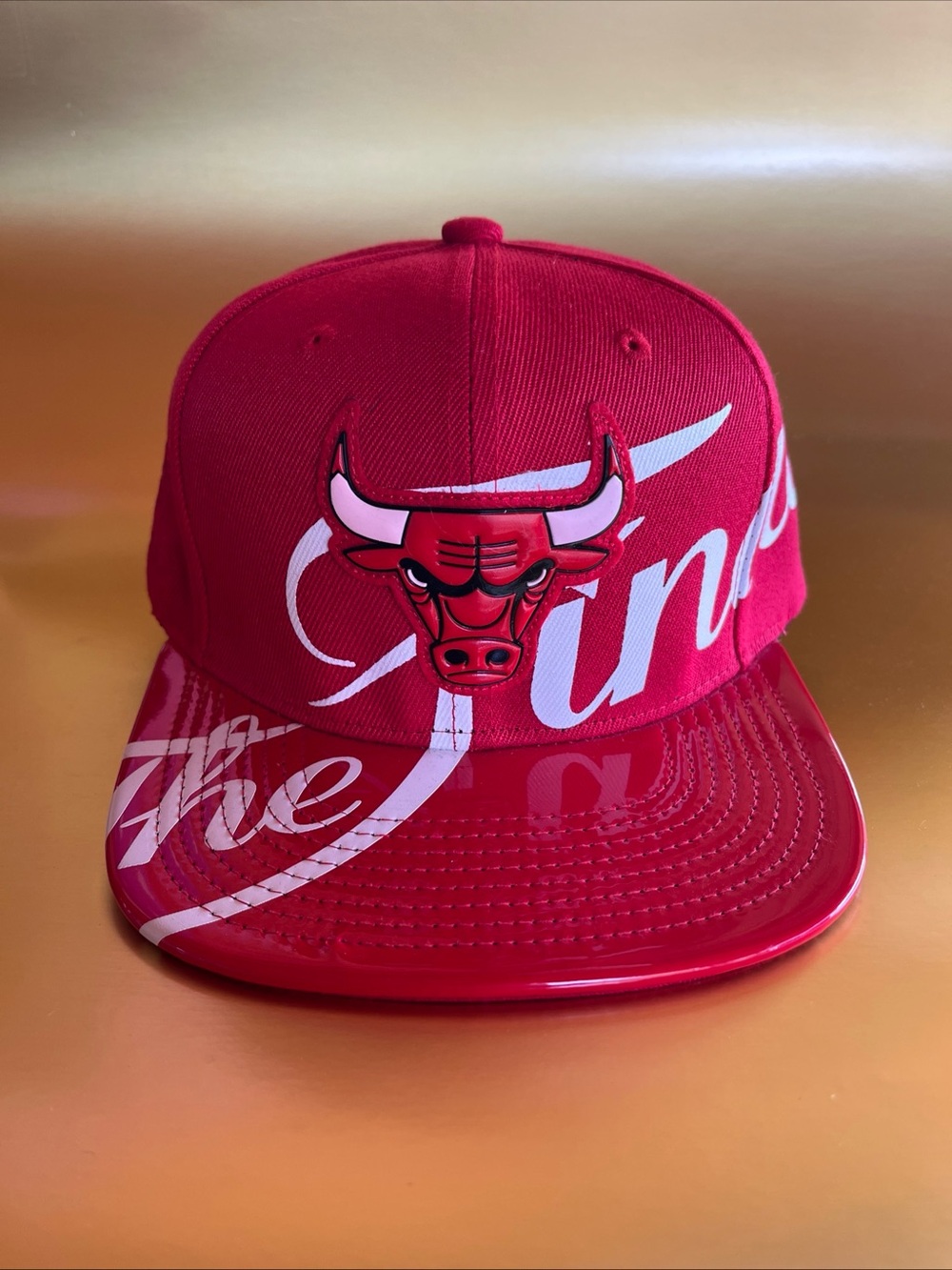 Mitchell & Ness Red Chicago Bulls Script Gloss Snapback Hat